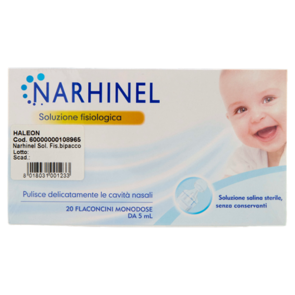 Narhinel soluzione fisiologica, salina isotonica con cloruro di sodio 2x20 flaconi da 5 ml