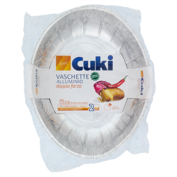 Cuki Cuoce Vaschette Alluminio doppia forza Pollo Arrosto 2 Pz