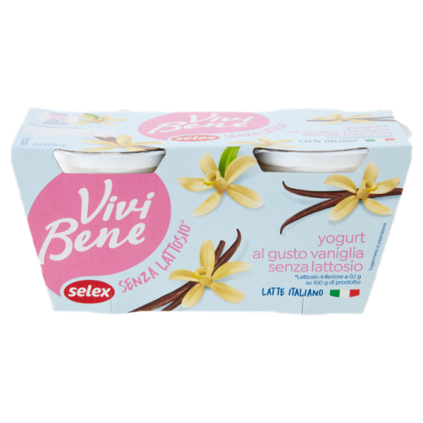 Selex Vivi Bene Yogurt Magro Vaniglia Senza Lattosio 2x125 g