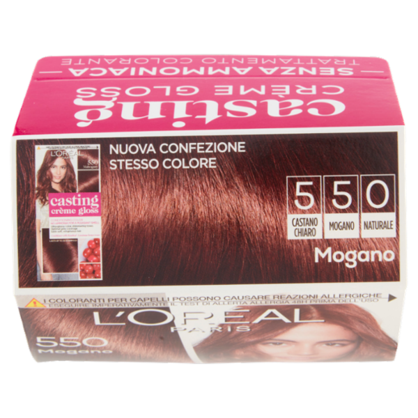 L'Oréal Paris Tinta Capelli Casting Creme Gloss, Senza Ammoniaca, 550 Mogano