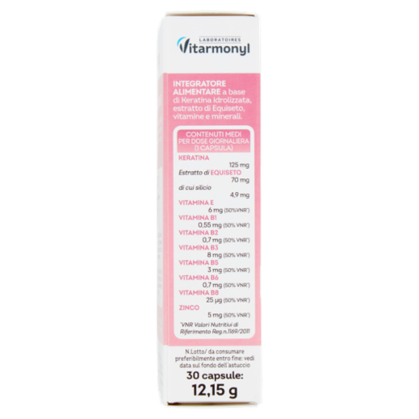 Laboratoires Vitarmonyl Keratina Capelli e Unghie Forza e lucentezza 30 Capsule 12,15 g