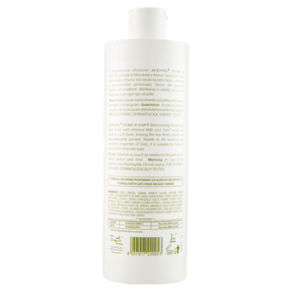 Avenil pure & soft Bagnodoccia Idratante latte di mandorle 400 ml