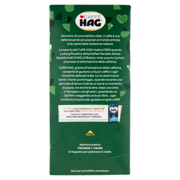 Caffè HAG 18 cialde di Caffè Decaffeinato 125g