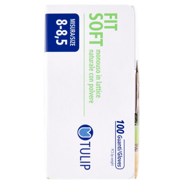 Tulip Fit Soft Guanti monouso in lattice naturale con polvere Misura 8-8,5 100 pz