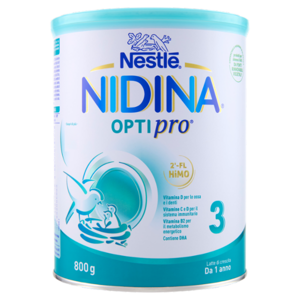 NESTLÉ NIDINA Optipro 3 Latte di crescita in polvere per bambini da 1 anno Latta 800g
