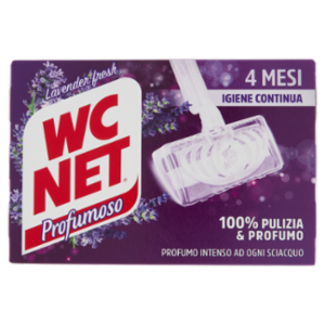 Wc Net - Tavoletta Profumoso 3 Effect, Detergente Igienizzante Solido WC, Lavender Fresh, 4 Pezzi
