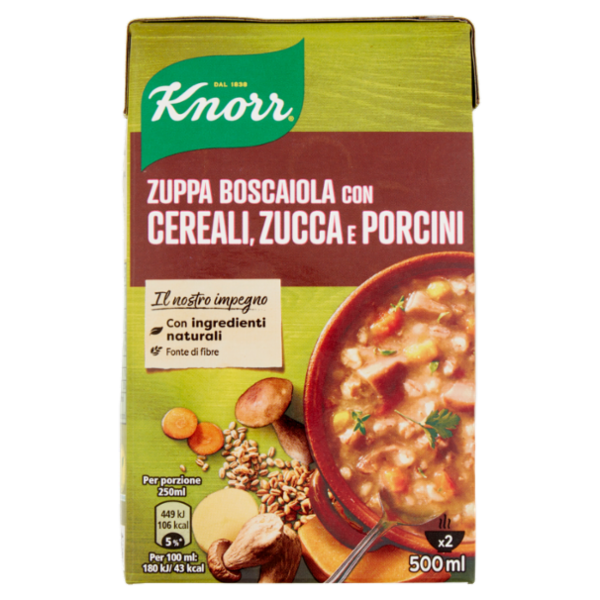Knorr Zuppa Boscaiola con Cereali, Zucca e Porcini 500 ml