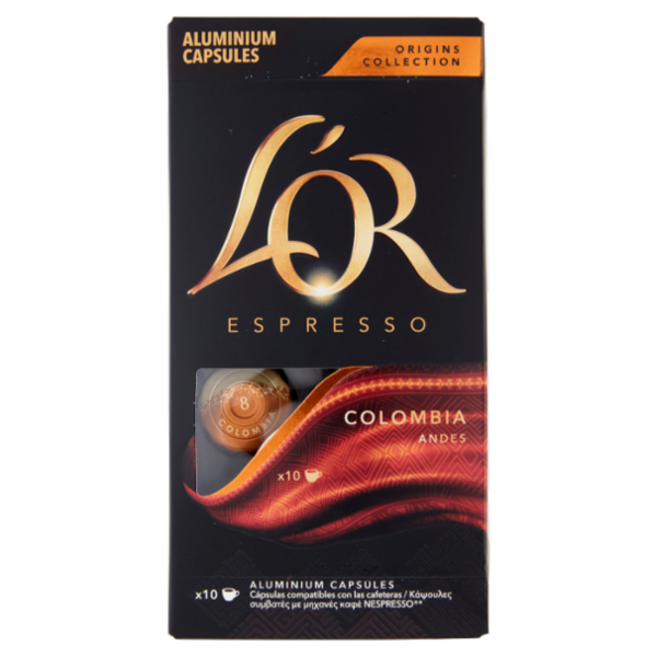 L'Or Espresso Origins Collections Colombia- 10 Capsule Caffè Comp. Macchine Nespresso*® Original 52g