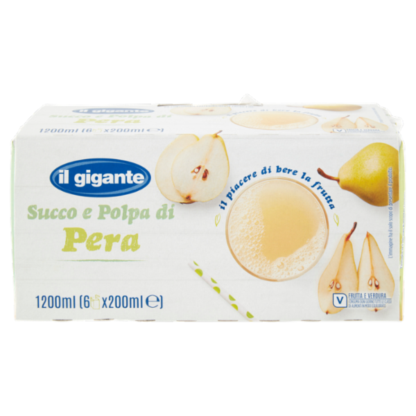 IL GIGANTE Succo e Polpa di Pera 6 x 200 ml
