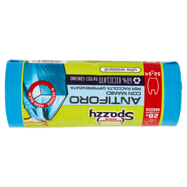 Domopak Spazzy Antiforo con Manici 28lt 52x54cm 20 pz