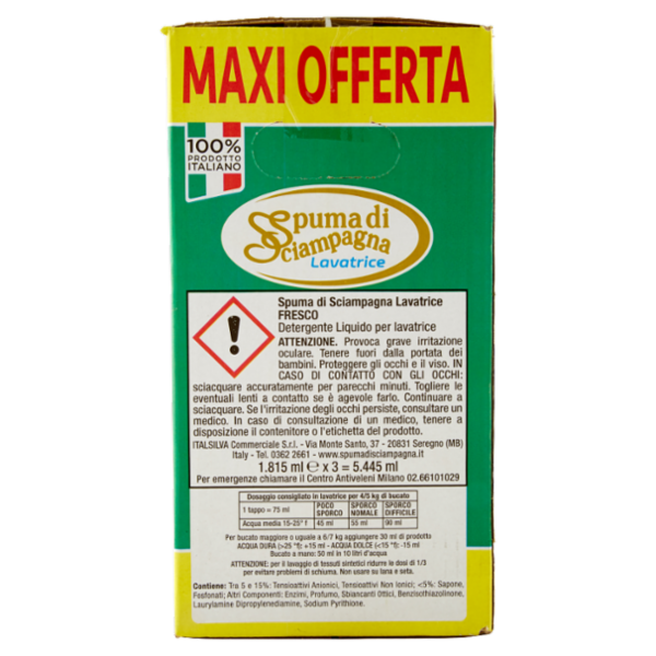 Spuma di Sciampagna Fresco Lavatrice 3 x 1.815 ml
