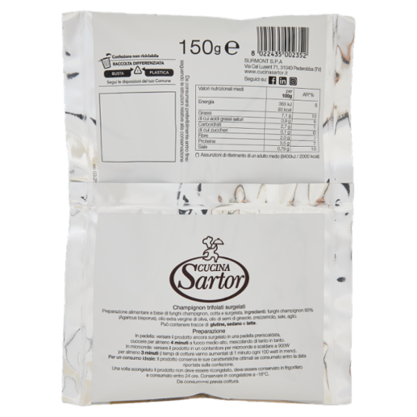 Cucina Sartor Champignon trifolati Surgelati 150 g