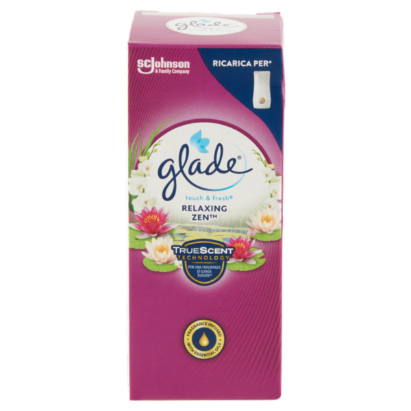 Glade Touch&Fresh Ricarica, Profumatore per Ambienti, Fragranza Relaxing Zen 10ml
