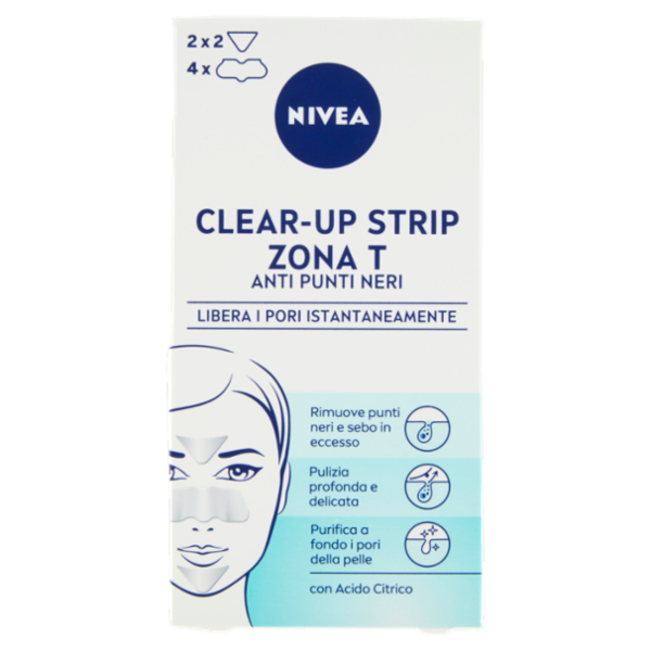 Nivea Clear-Up Strip Zona T Anti Punti Neri 6 pz