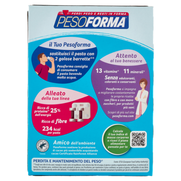 Pesoforma gusto Cioccolato Caramello, pasto sostitutivo ricco di fibre, 234 kcal per pasto, 12 x 31g