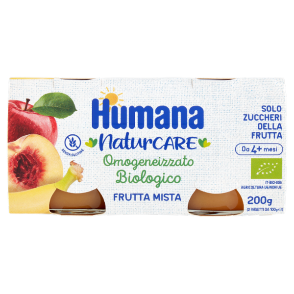 Humana Omogeneizzato Biologico Frutta Mista 2 x 100 g