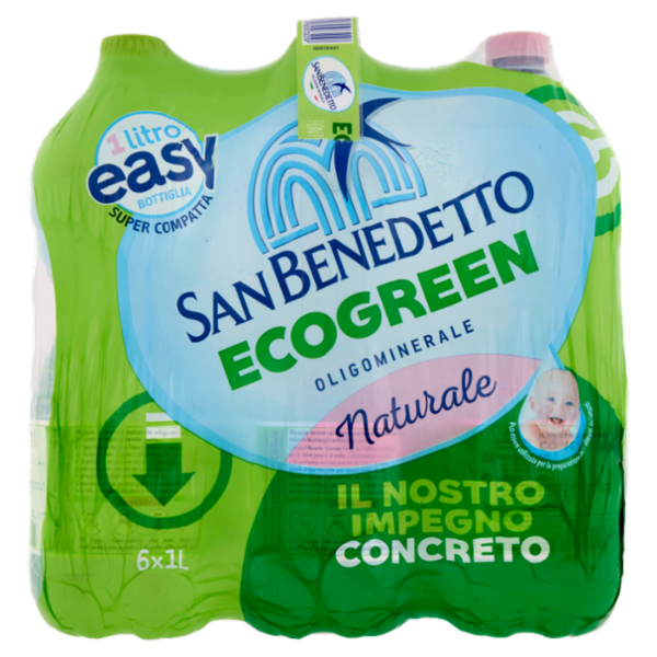 San Benedetto Acqua Naturale Fonte del Pollino Ecogreen Easy 6 x 1 L