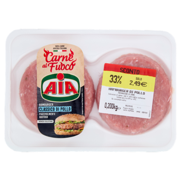 Aia Chicken Burger Hamburger di Pollo 0,200 kg