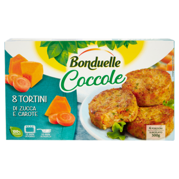 Bonduelle Coccole 8 Tortini di Zucca e Carote Surgelato 300 g