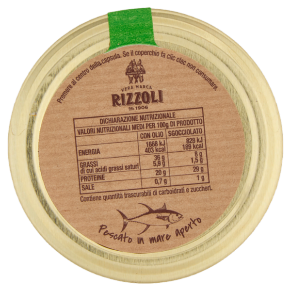 Rizzoli Filetti di Tonno in Olio Extra Vergine d'Oliva Biologico 150 g