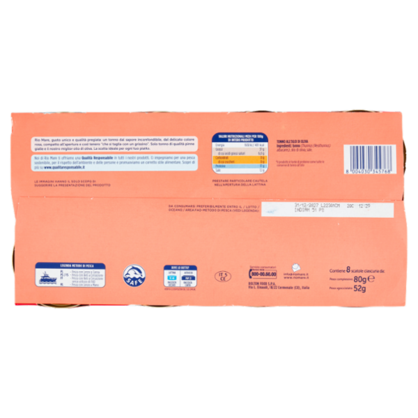 Rio mare Tonno all'Olio di Oliva 8 x 80 g