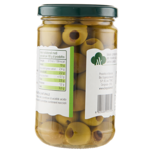 Bio Gustiamo Olive Verdi Nocellara Denocciolate 280 g