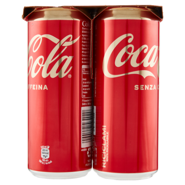 COCA-COLA Senza Caffeina Lattina 4 x 330 ml