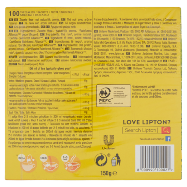 Lipton Yellow Label 100 Filtri 150 g