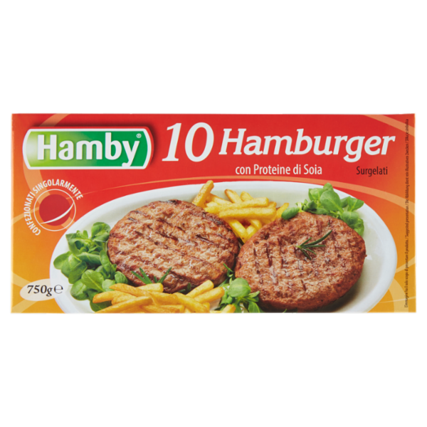 Hamby 10 Hamburger con Proteine di Soia Surgelati 10 x 75 g