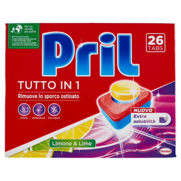 PRIL Tabs Tutto in 1 Limone 26 lavaggi 468g