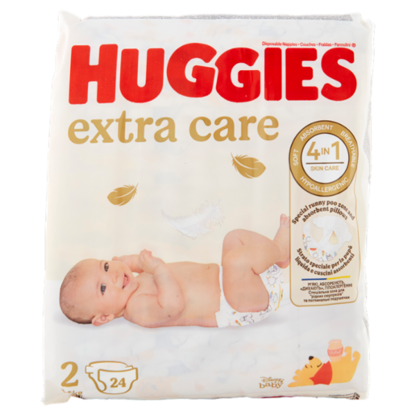Huggies extra care Pannolini 2 3-6 Kg 24 pz