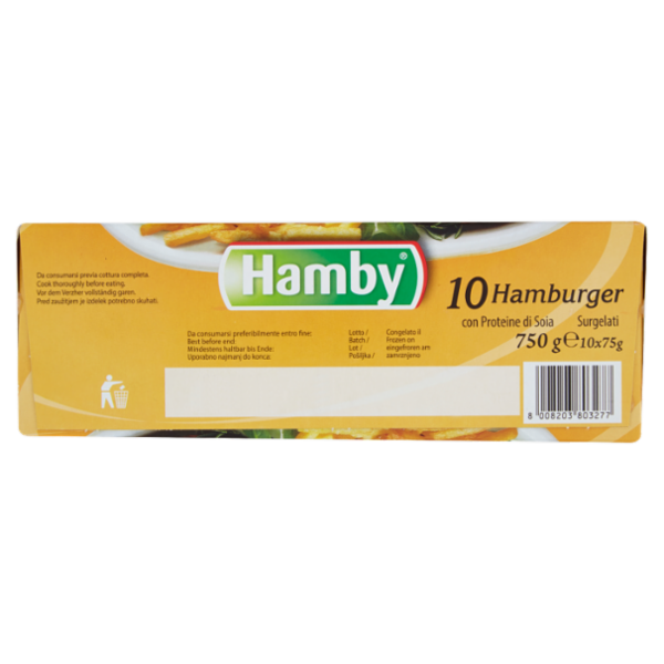Hamby 10 Hamburger con Proteine di Soia Surgelati 10 x 75 g