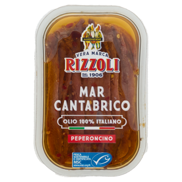 Rizzoli Filetti di Alici del Mar Cantabrico a Bassa Salatura Peperoncino 70 g