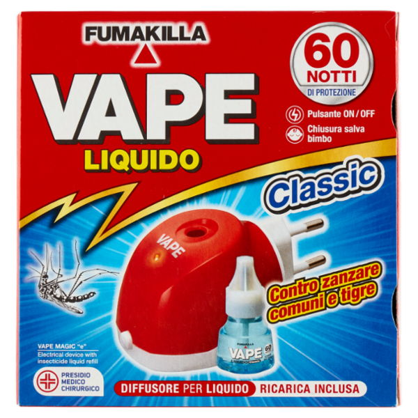 VAPE Elettroemanatore Liquido + Ricarica Classica 60 Notti