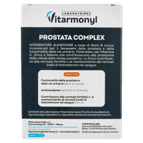 Laboratoires Vitarmonyl Prostata Complex Funzionalità delle vie urinarie 40 Perle 35,2 g