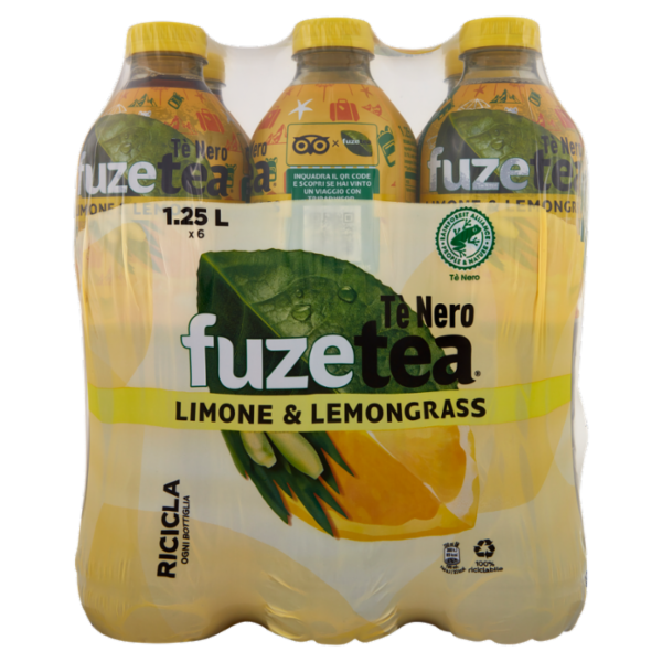 FUZE TEA, Tè Nero Limone con una nota di Lemongrass PET 6 x 1,25L