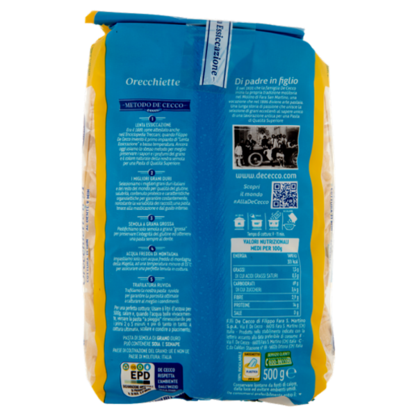 De Cecco Orecchiette n°91 500 g