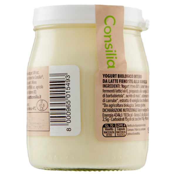 Consilia Yogurt Intero Vaniglia Biologico 150 g