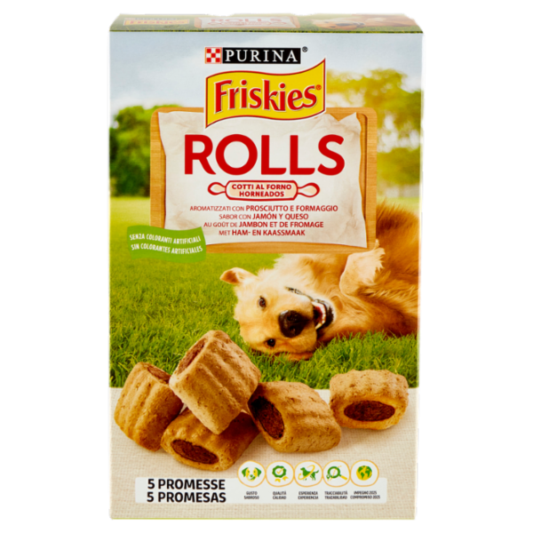 PURINA FRISKIES Rolls Aromatizzati con Prosciutto e Formaggio 320 g