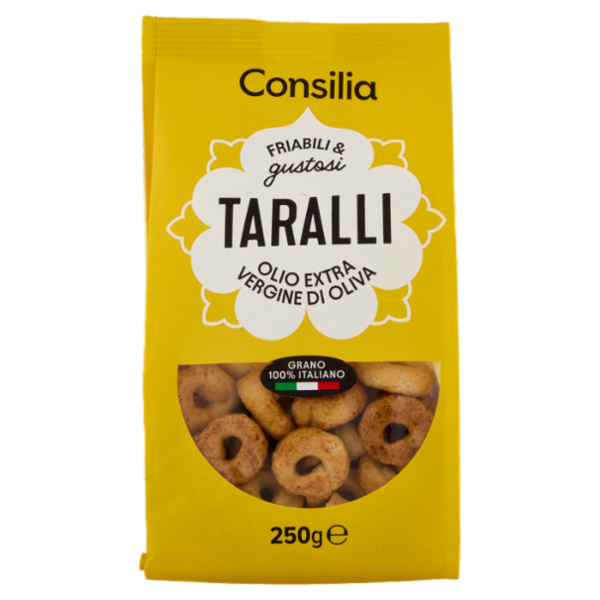 Consilia Saper Scegliere Taralli Pugliesi con Olio Extra Vergine di Oliva 7% 250 g
