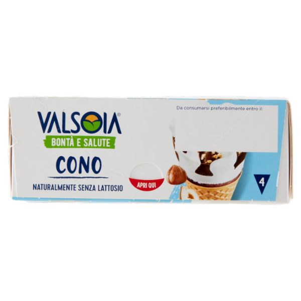 Valsoia Bontà e Salute Cono Variegato Cacao con Nocciole Tostate 4 x 75 g