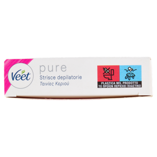 Veet Pure Strisce Depilatorie Corpo e Gambe, Ipoallergeniche, Confezione da 16 Strisce