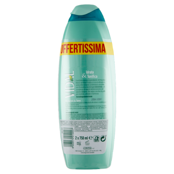 Vidal White Musk Bagnodoccia Muschio Bianco 2 x 750 ml