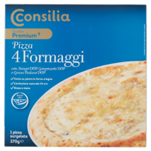 Consilia Scelte Premium Pizza 4 Formaggi Con Asiago DOP, Gorgonzola DOP e Grana Padano DOP 370 g