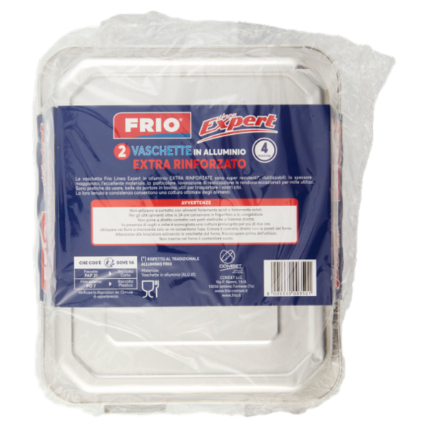 Frio Linea Expert Vaschette in Alluminio Extra Rinforzato 4 Porzioni 2 pz