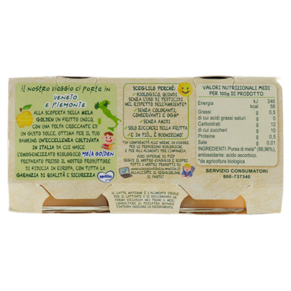 Mellin Viaggio d'Italia Mela Golden Omogeneizzato 2 x 100 g