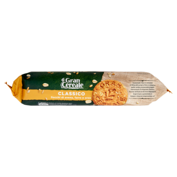 Gran Cereale Biscotti Gran Cereale Classico Fiocchi di Avena Farro Orzo Tubo 500 g