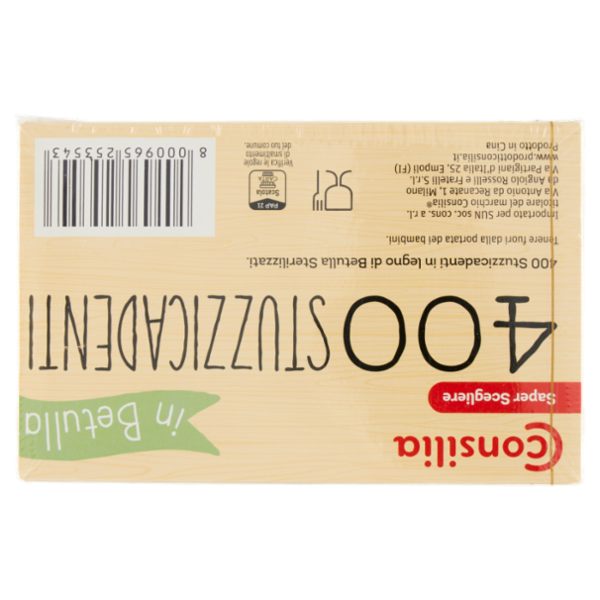 Consilia Saper Scegliere Stuzzicadenti in Betulla 400 pz