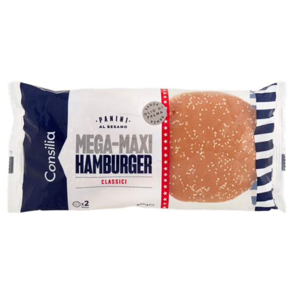 Consilia Panini per Mega Maxi Hamburger con Sesamo 2x125 g