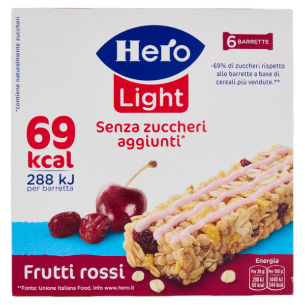 Hero Light Barrette Frutti rossi 6 x 20 g
